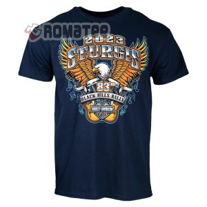 Sturgis Harley Davidson Eagle 2023 Black Hill Rally Sound Navy 2D T Shirt 2