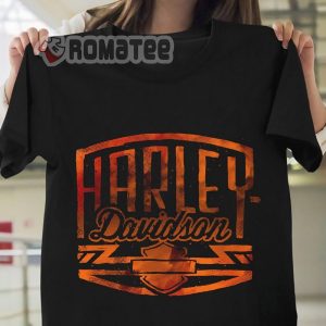 Vintage Harley Davidson Motorcycles Simply Style Logo Orange 2D T-Shirt