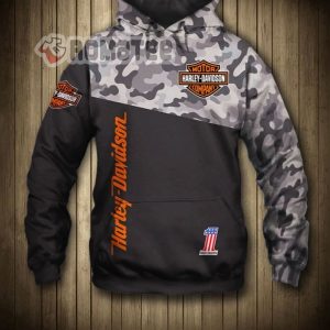 Army Camo Harley Davidson Motorcycles Club Hoodie 3D All Over Print