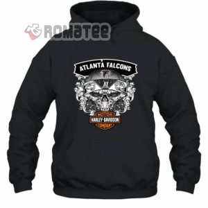 Atlanta Falcons Skull Soocer Team Harley Davidson 2D Hoodie Black