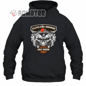 Cleveland Browns Skull Soocer Team Harley Davidson 2D Hoodie Black