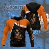 Death Hold Harley Davidson Motorcycles Logo Black Orange 3D All Over Print Hoodie