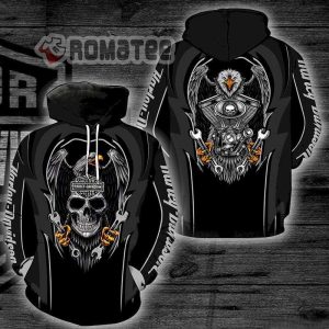 Eagle Death Skull Harley Davidson Catching Wrench 3D All Over Print Hoodie