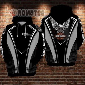 Eagle Motorcycles Harley Davidson Non-color 3D All Over Print Hoodie