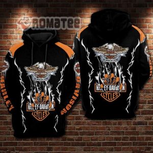 Harley Davidson An American Legend Eagle Scratch Flaming 3D Hoodie All Over Print