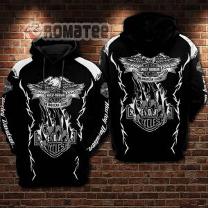 Harley Davidson An American Legend Eagle Scratch Flaming 3D Hoodie All Over Print Non color