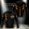 Harley Davidson Black Armor Triple Diagonal Stripes 3D All Over Print Hoodie