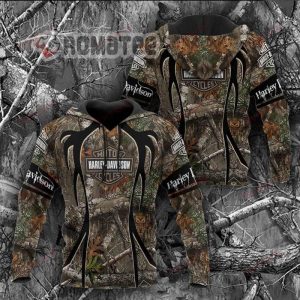 Harley Davidson Camo Death Jungle Winter Hoodie 3D All Over Print