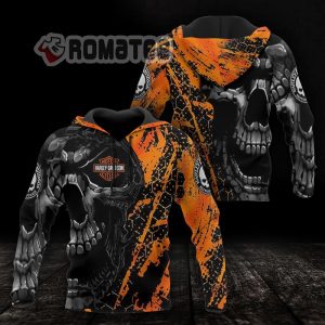 Harley Davidson Cracked Skull Rocks Style Willie G Logo 3D All Over Print Hoodie