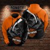 Harley Davidson Death Smoke Skull Black Orange 3D All Over Print Hoodie