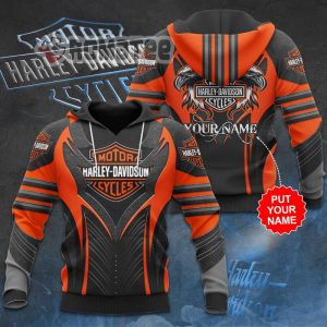Harley Davidson Double Eagle Motorcycles Armor Style 3D Hoodie All Over Print Custom Name