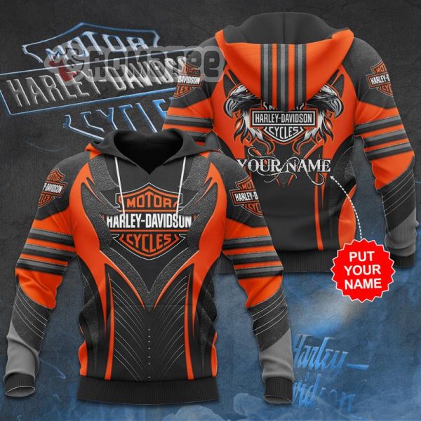 Harley Davidson Double Eagle Motorcycles Armor Style 3D Hoodie All Over Print Custom Name