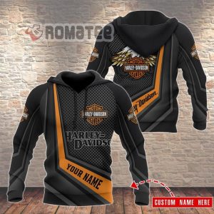 Harley Davidson Eagle Motorcycles Armor Style 8121 Dots Pattern 3D All Over Print Custom Name Hoodie