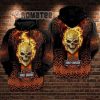 Harley Davidson Flaming Skull Hoodie Ghost Rider Merch Triangle Pattern 3D All Over Print Hoodie
