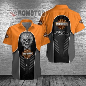 Harley Davidson Flaming Smile Skull Diagonal Armor 3D All Over Print Hawaiian Shirt