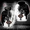 Harley Davidson God Cross Jesus Black White 3D All Over Print Hoodie