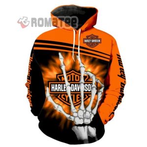 Harley Davidson Hand Bond Hold Motorcycles Logo Burning 3D All Over Print Hoodie