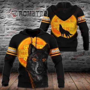 Harley Davidson Moon And Wolf Hoodie 3D All Over Print