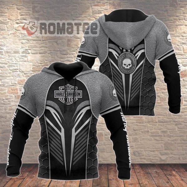 Harley Davidson Motorcycles Armor Diagonal Stripes V Willie G Skull Non-color 3D All Over Print Hoodie