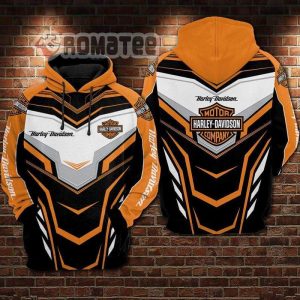 Harley Davidson Motorcycles Armor White Orange 3D All Over Print Hoodie