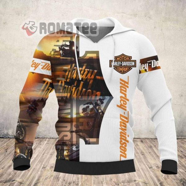 Harley Davidson Motorcycles Imprinted 3D Hoodie All Over Print