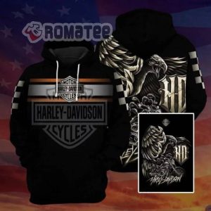 Harley Davidson Motorcycles Mad Eagle Catching Motorcycles 3D Hoodie All Over Print