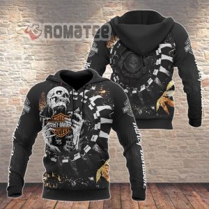 Harley Davidson Skeleton Willie G Logo In The Forest 3D All Over Print Hoodie