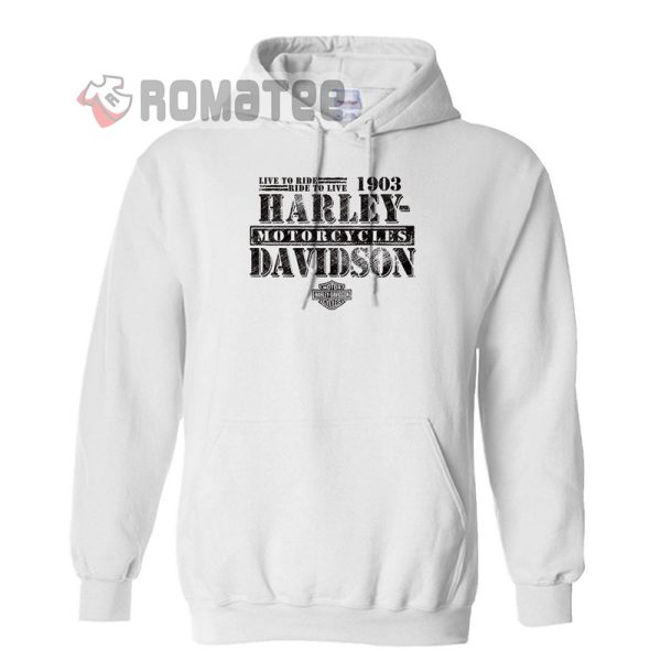 Harley Davidson Vintage Live To Ride Ride To Live Est 1903 2D Hoodie