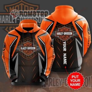 Harley Davidson Willie G Skull Motorcycles Armor Style 3D Hoodie All Over Print Custom Name Back