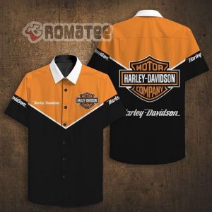 Hawaiian Shirt Motor Company V Shirt Black Orange Hawaiian Shirt 3D All Over Print