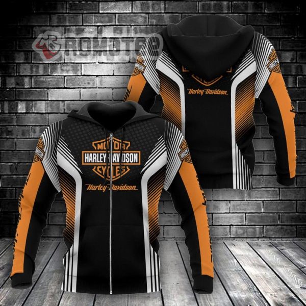 Motorcycles Armor Dots Pattern Harley Davidson 3D All Over Print Hoodie Zip