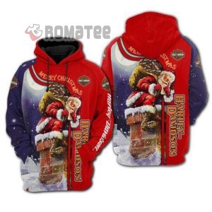 Santa Claus Harley Davidson Motorcycles Merry Christmas 3D All Over Print Hoodie
