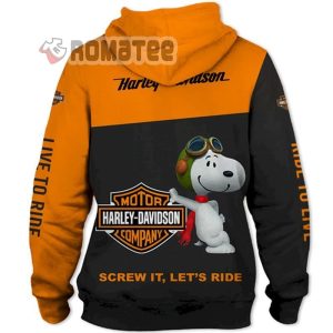 Screw It Lets Ride Harley Davidson With Snoopy Live To Ride 3D All Over Print Hoodie