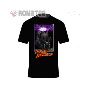 Death Skull Harley Davidson Happy Halloween Motorcycling Thunder Horror Night T-Shirt, Costume Harley Davidson Halloween Shirt