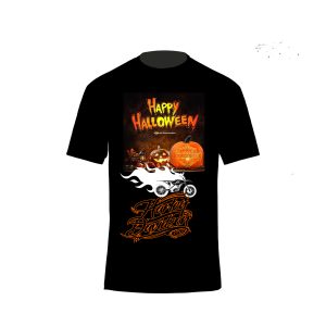 Happy Halloween Happy Pumpkin Harley Davidson Flaming Motorcycles T-Shirt 2, Costume Harley Davidson Halloween Shirt