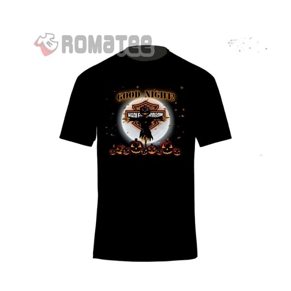 Happy Halloween Harley Davidson Motorcycles Horror Figurehead Cross Pumpkin Fly T-Shirt 1, Costume Harley Davidson Halloween Shirt