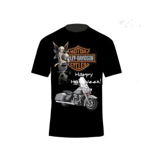 Happy Halloween Harley Davidson Motorcycles Skull Hug Hourglass T-Shirt 3, Costume Harley Davidson Halloween Shirt