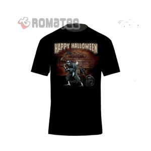 Happy Halloween Harley Davidson Motorcycles Zombie Bats Horror Night T Shirt Costume Harley Davidson Halloween Shirt