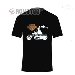 Harley Davidson Halloween Witch Driving Motorcycle Shirt, Have A Frighteul Day Halloween Shirt, Costume Harley Davidson Halloween Shirt