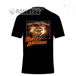 Harley Davidson Have A Relaxing Halloween Motorcycles Pumpkin Cemetery Horror T-Shirt 2, Costume Harley Davidson Halloween Shirt