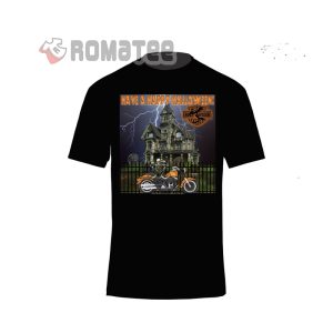 Have A Happy Halloween Horror Castle Harley Davidson Motorcycles Thunder T-Shirt, Costume Harley Davidson Halloween Shirt
