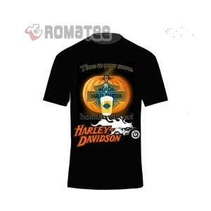 Time To Pour Some Holiday Cheer Pumpkin Harley Davidson Halloween Motorcycles Flaming T-Shirt