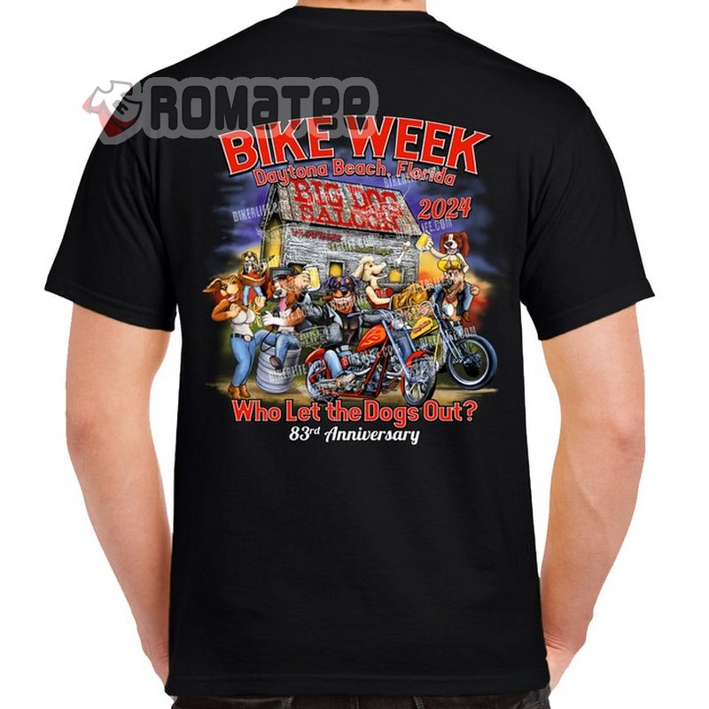 2024 Bike Week Daytona Beach Who Let The Dogs Out T-Shirt, 83th Anniversary Daytona Bike Week T-Shirt