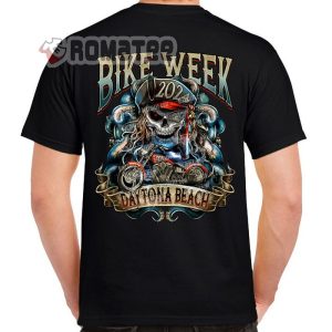 2024 Daytona Bike Week 83rd Anniversary Pirate Skull Kraken T Shirt 2