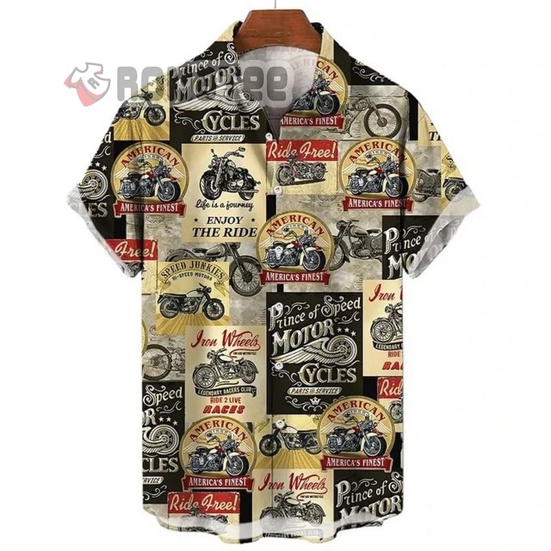 American Finest Motorcycle Shirt, Biker Fest 3D All Over Print Hawaiian Shirt