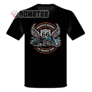 America’s Highway Route 66 Motorcycle Eagle Wings 1926-1985 The Mother Road T-Shirt