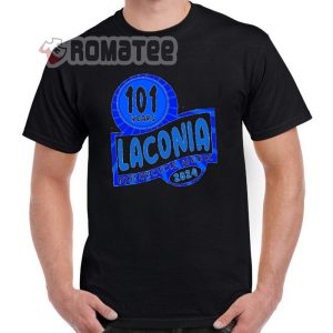 Blue Shirt Laconia Motorcycle Week 101st Anniversary 2024 T Shirt