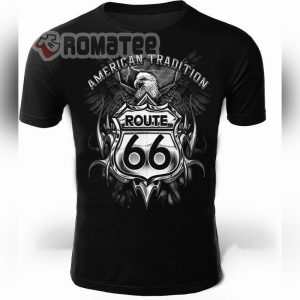 Eagle Route 66 American Tradition Biker T Shirt
