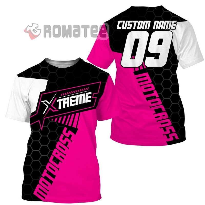 Extreme Motocross Jersey Personalized Racing Shirt, Dirt Bike Off-road Biker Motorcycle 3D All Over Print Long Sleeve