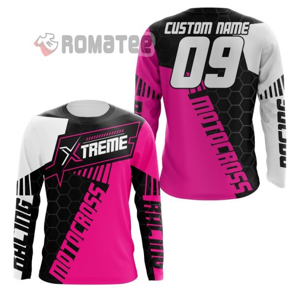 Extreme Motocross Jersey Personalized Racing Shirt, Dirt Bike Off-road Biker Motorcycle 3D All Over Print Long Sleeve